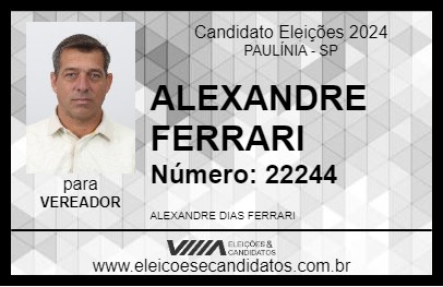 Candidato ALEXANDRE FERRARI 2024 - PAULÍNIA - Eleições