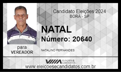 Candidato NATAL 2024 - BORÁ - Eleições