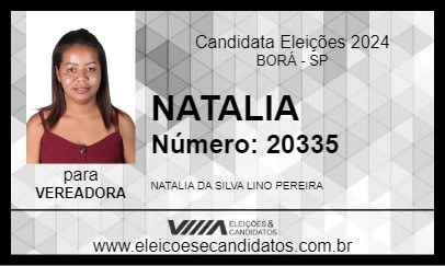 Candidato NATALIA 2024 - BORÁ - Eleições