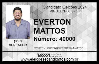 Candidato EVERTON MATTOS 2024 - MIGUELÓPOLIS - Eleições