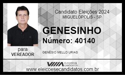 Candidato GENESINHO 2024 - MIGUELÓPOLIS - Eleições