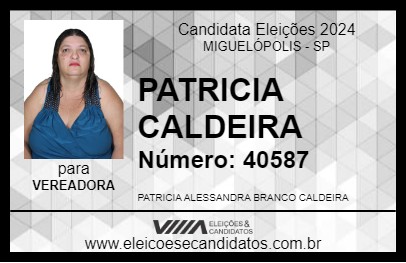 Candidato PATRICIA CALDEIRA 2024 - MIGUELÓPOLIS - Eleições