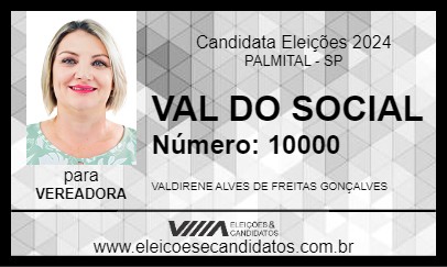 Candidato VAL DO SOCIAL 2024 - PALMITAL - Eleições