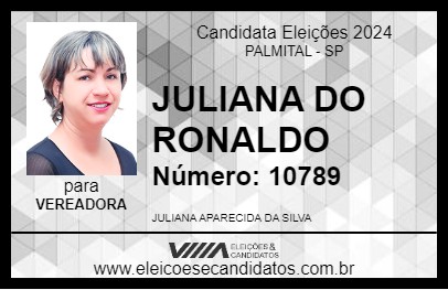 Candidato JULIANA DO RONALDO 2024 - PALMITAL - Eleições