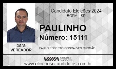 Candidato PAULINHO 2024 - BORÁ - Eleições