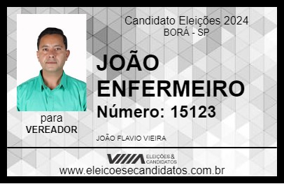 Candidato JOÃO ENFERMEIRO 2024 - BORÁ - Eleições