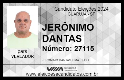 Candidato JERÔNIMO DANTAS 2024 - GUARUJÁ - Eleições