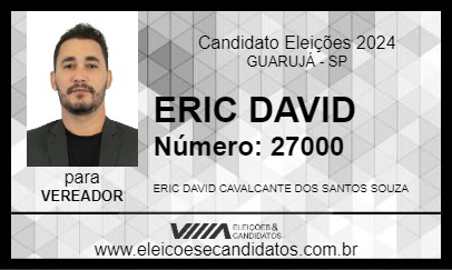 Candidato ERIC DAVID 2024 - GUARUJÁ - Eleições