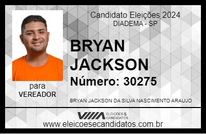 Candidato BRYAN JACKSON 2024 - DIADEMA - Eleições