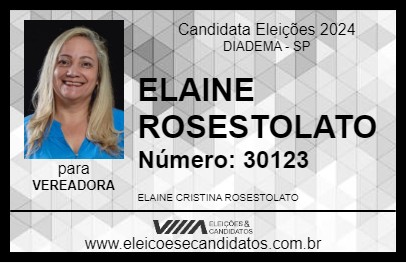 Candidato ELAINE ROSESTOLATO 2024 - DIADEMA - Eleições