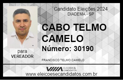 Candidato CABO TELMO CAMELO 2024 - DIADEMA - Eleições