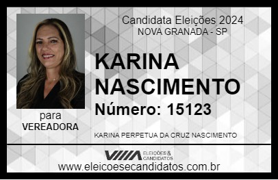 Candidato KARINA NASCIMENTO 2024 - NOVA GRANADA - Eleições