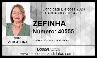 Candidato ZEFINHA 2024 - ITAQUAQUECETUBA - Eleições