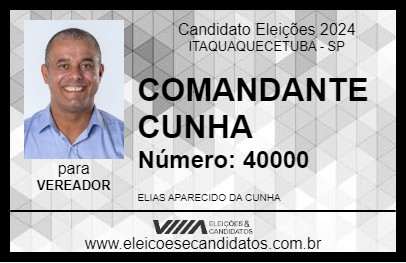 Candidato COMANDANTE CUNHA 2024 - ITAQUAQUECETUBA - Eleições