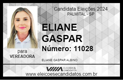 Candidato ELIANE GASPAR 2024 - PALMITAL - Eleições