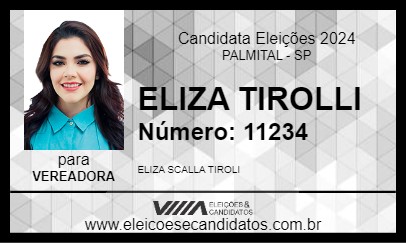 Candidato ELIZA TIROLLI 2024 - PALMITAL - Eleições