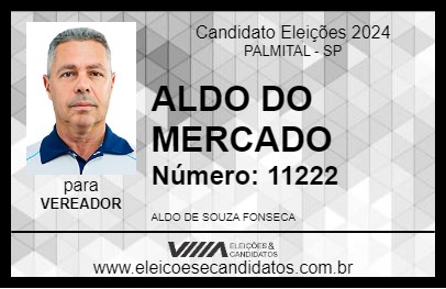 Candidato ALDO DO MERCADO 2024 - PALMITAL - Eleições