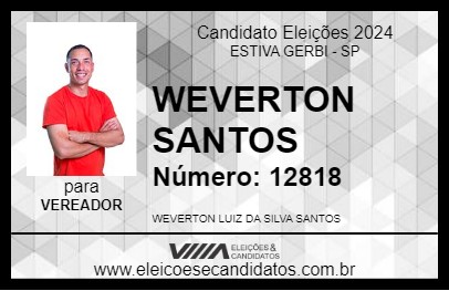 Candidato WEVERTON SANTOS 2024 - ESTIVA GERBI - Eleições