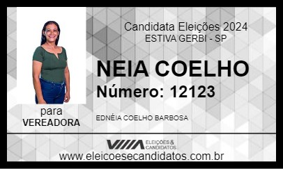 Candidato NEIA COELHO 2024 - ESTIVA GERBI - Eleições