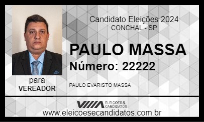 Candidato PAULO MASSA 2024 - CONCHAL - Eleições