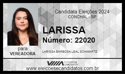 Candidato LARISSA BARBOSA LEAL SCHWARTZ 2024 - CONCHAL - Eleições