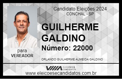 Candidato GUILHERME GALDINO 2024 - CONCHAL - Eleições