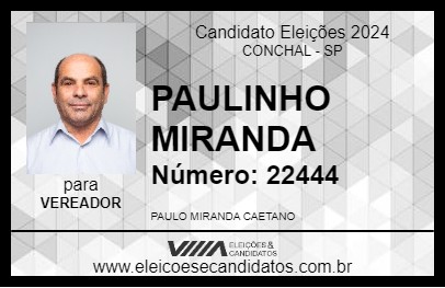 Candidato PAULINHO MIRANDA 2024 - CONCHAL - Eleições