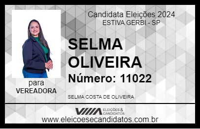 Candidato SELMA OLIVEIRA 2024 - ESTIVA GERBI - Eleições