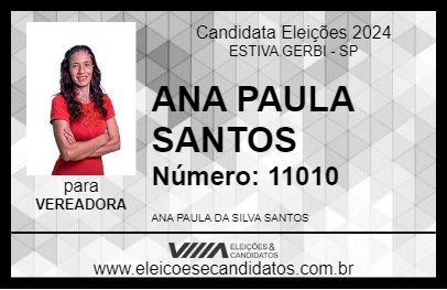 Candidato ANA PAULA SANTOS 2024 - ESTIVA GERBI - Eleições