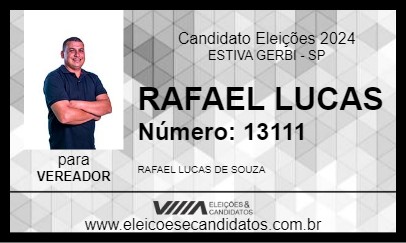 Candidato RAFAEL LUCAS 2024 - ESTIVA GERBI - Eleições