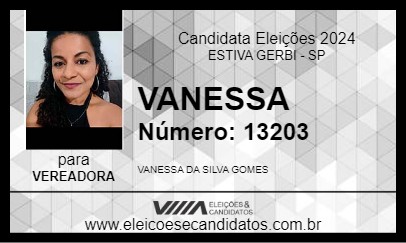 Candidato VANESSA 2024 - ESTIVA GERBI - Eleições