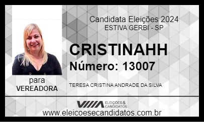 Candidato CRISTINAHH 2024 - ESTIVA GERBI - Eleições