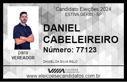 Candidato DANIEL CABELEIREIRO 2024 - ESTIVA GERBI - Eleições