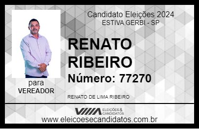 Candidato RENATO RIBEIRO 2024 - ESTIVA GERBI - Eleições