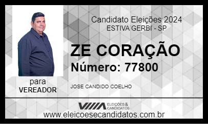 Candidato ZE CORAÇÃO 2024 - ESTIVA GERBI - Eleições