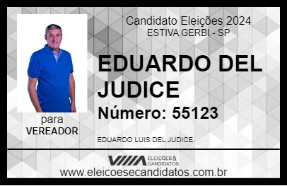 Candidato EDUARDO DEL JUDICE 2024 - ESTIVA GERBI - Eleições