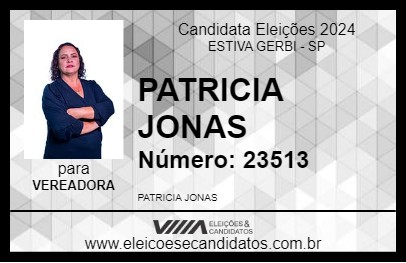 Candidato PATRICIA JONAS 2024 - ESTIVA GERBI - Eleições