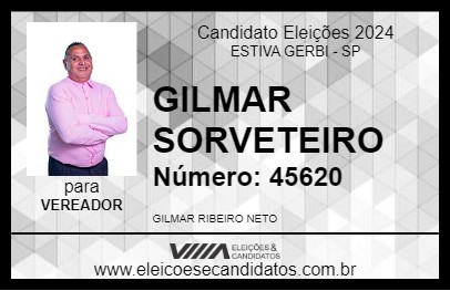 Candidato GILMAR SORVETEIRO 2024 - ESTIVA GERBI - Eleições