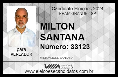 Candidato MILTON SANTANA 2024 - PRAIA GRANDE - Eleições