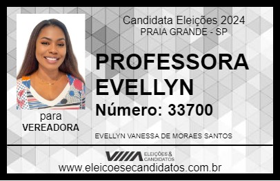 Candidato PROFESSORA EVELLYN 2024 - PRAIA GRANDE - Eleições