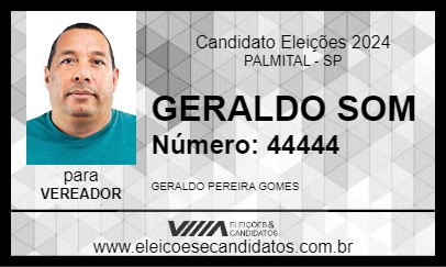 Candidato GERALDO SOM 2024 - PALMITAL - Eleições