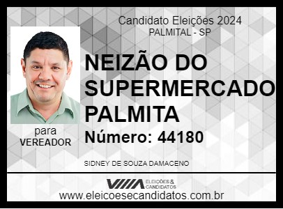 Candidato NEIZÃO SUPERMERCADO PALMITAL 2024 - PALMITAL - Eleições