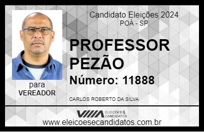 Candidato PROFESSOR PEZÃO 2024 - POÁ - Eleições