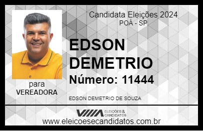 Candidato EDSON DEMETRIO 2024 - POÁ - Eleições