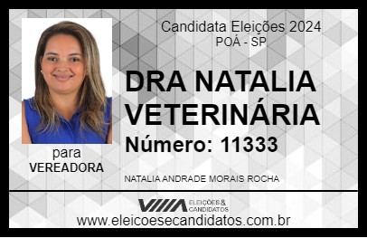 Candidato DRA NATALIA VETERINÁRIA 2024 - POÁ - Eleições