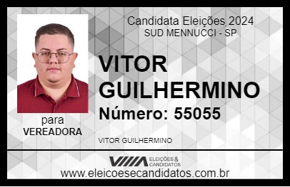 Candidato VITOR GUILHERMINO 2024 - SUD MENNUCCI - Eleições