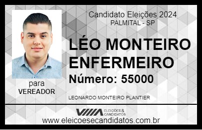 Candidato LÉO MONTEIRO ENFERMEIRO 2024 - PALMITAL - Eleições