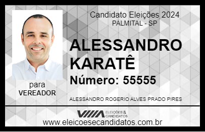 Candidato ALESSANDRO KARATÊ 2024 - PALMITAL - Eleições