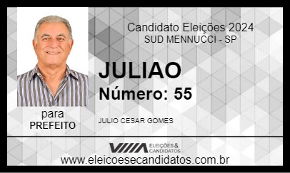 Candidato JULIAO 2024 - SUD MENNUCCI - Eleições