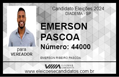 Candidato EMERSON PASCOA 2024 - DIADEMA - Eleições